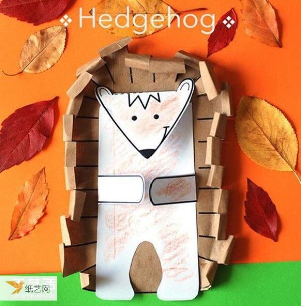 Comprehensive illustrated tutorial on how children can make cute paper hedgehogs by hand