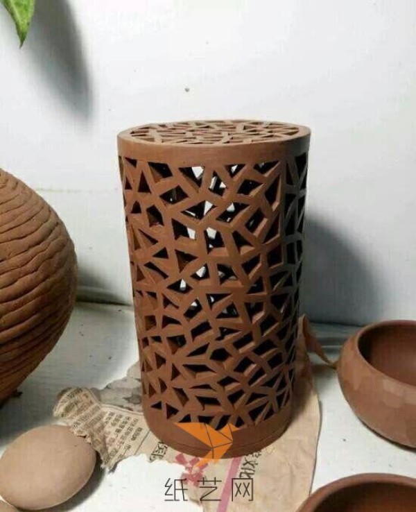 Ceramics DIY handmade shop hollow lamp tutorial sharing