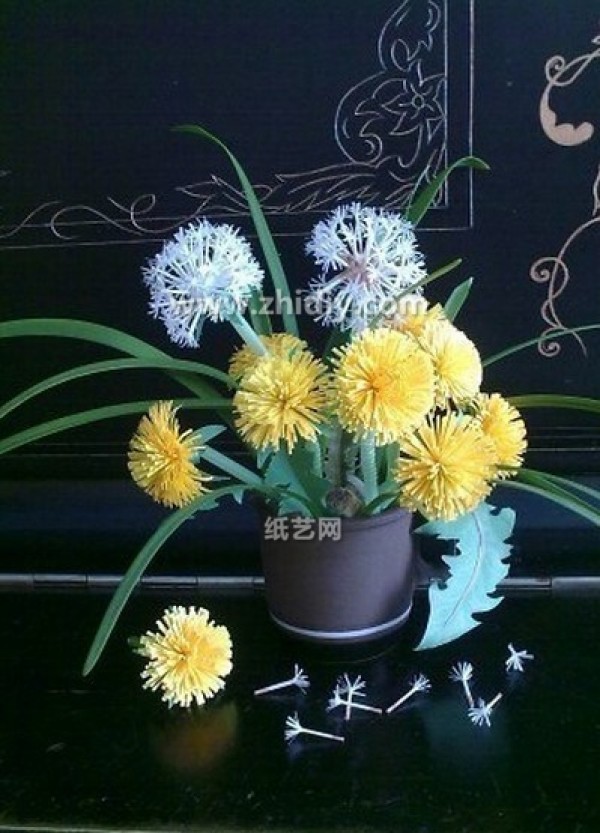 Tutorial on how to make handmade paper flowers with creative dandelions