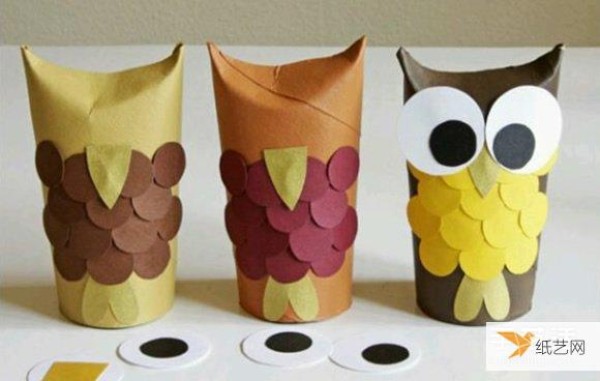 Tutorial on how to make a toddler owl using a toilet paper roll or paper towel tube