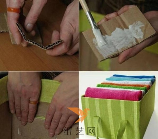 Tutorial on making beautiful clothing storage boxes from old cardboard boxes