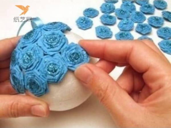 Paper art tutorial Blue rose ball paper art making tutorial