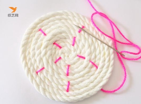 Summer little fresh woven coaster making tutorial