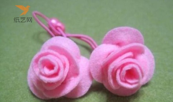 Non-woven fabric tutorial Non-woven fabric three-dimensional flower hair tie making tutorial