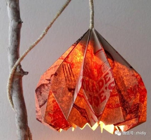 Turn waste into treasure, DIY European lampshade tutorial on packaging bags and old magazines