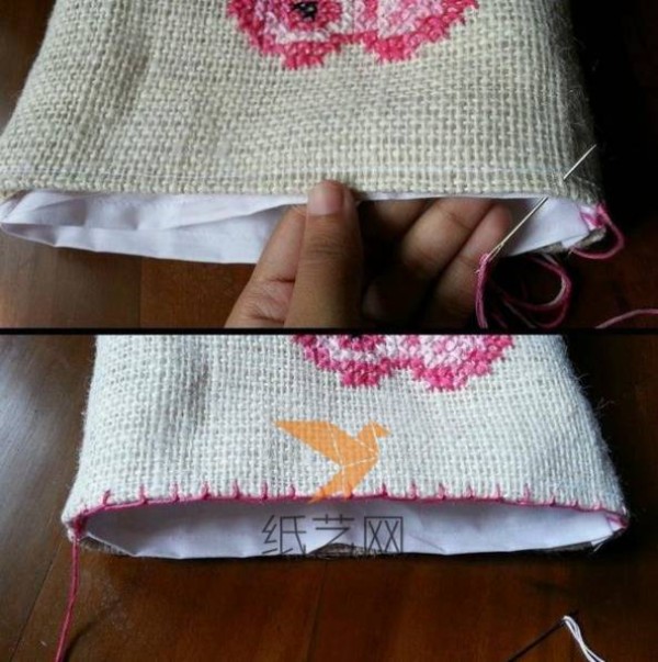 Cross stitch clutch bag making tutorial