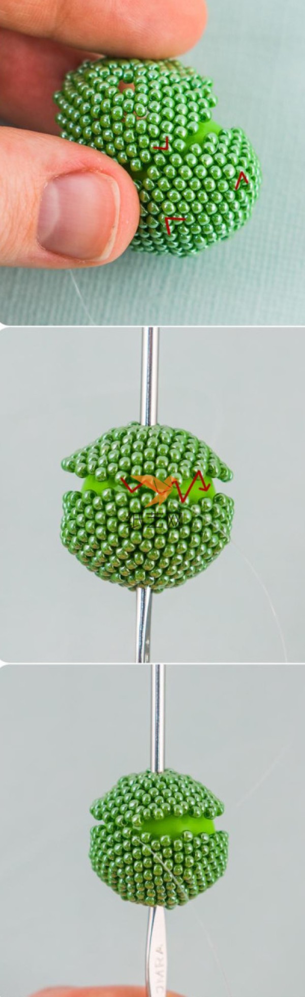 Beaded Ball Ornament Handmade Beading Tutorial