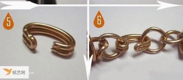 Illustration of how to use metal wire to make a trendy and beautiful bracelet