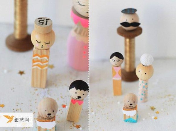 Homemade super cute Japanese doll Kokeshi puppet