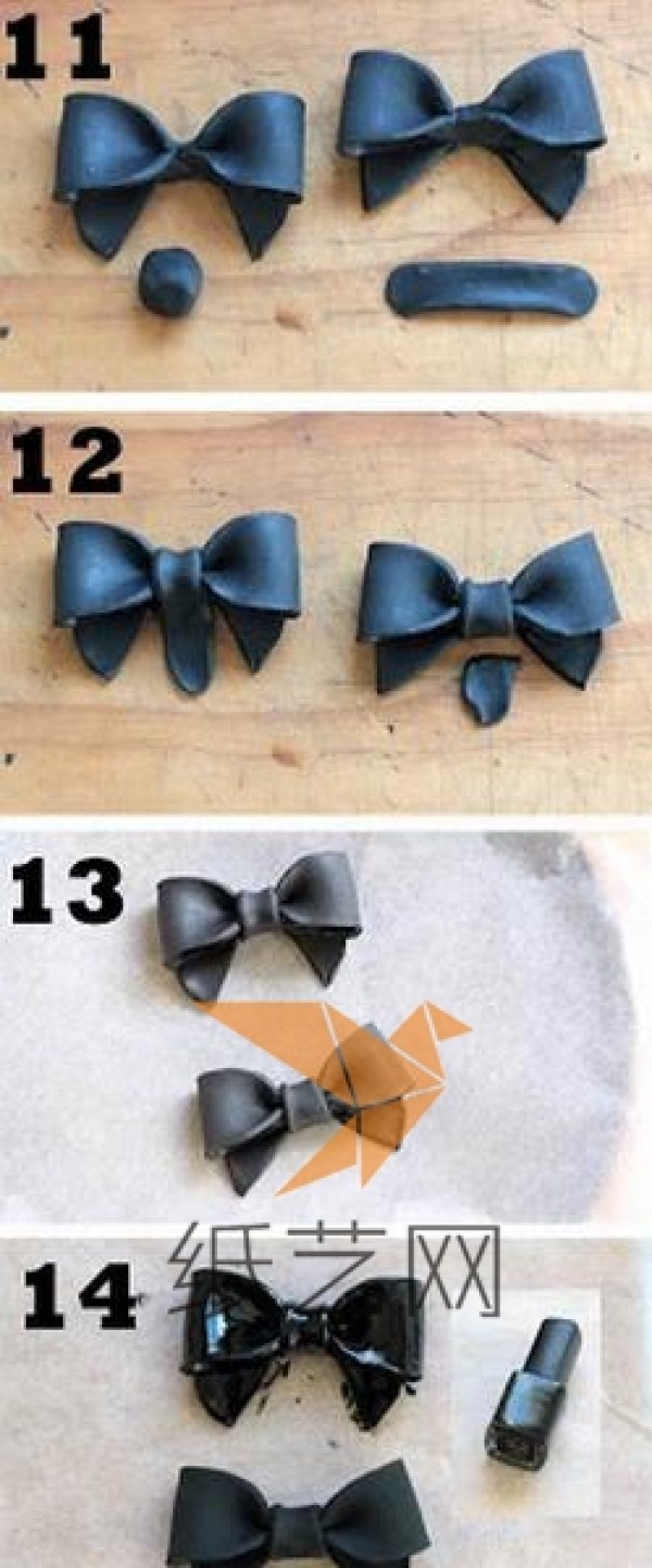 Tutorial on how to use ultra-light clay to transform single shoes into bow leather shoes