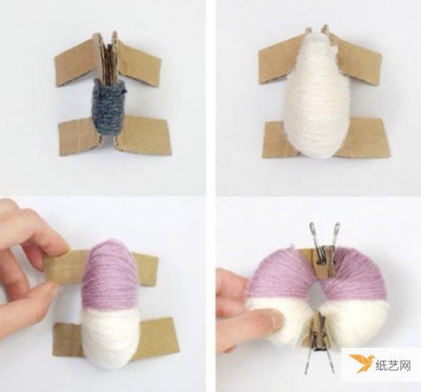 Tutorial on how to make a cute little house using yarn balls