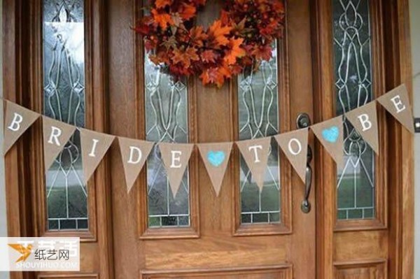 Pictures of handmade methods of hanging personalized flags for parties and festivals