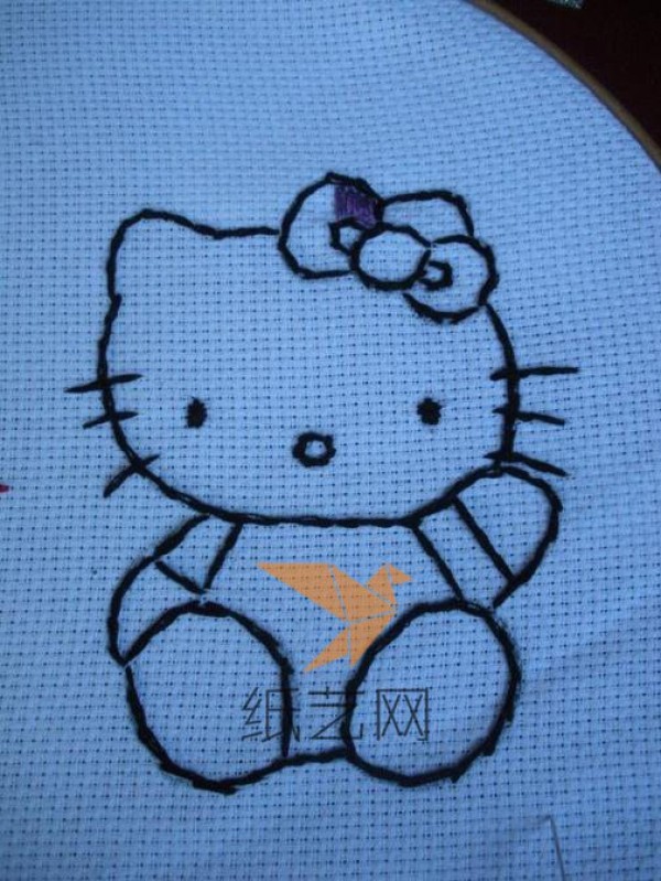 Cute cross stitch Hello Kitty making tutorial