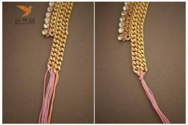 Beading Tutorial Rose Gold Metal Chain Beaded Combination Necklace Making Tutorial