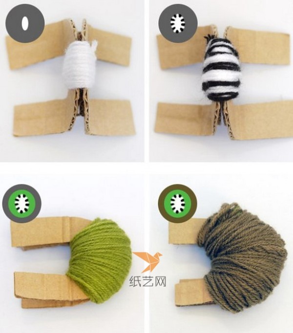 Teach you step by step how to make kiwi fruit with wool puff balls