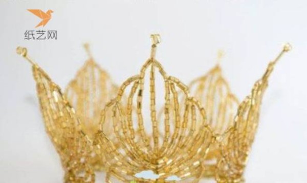 Gorgeous Style Beaded Gold Crown Making Tutorial Beading Tutorial