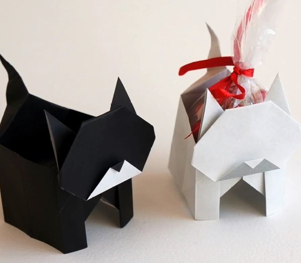 Origami Box Collection—Video Tutorial on How to Fold Origami Kitten Box