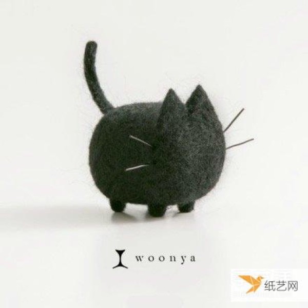 Appreciation of cute wool felt cute cat plush toy works