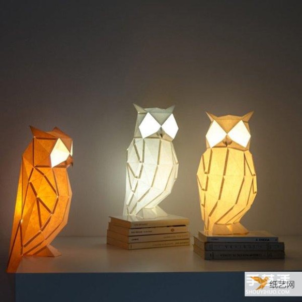 Inspired by the art of origami, assemble your own paper mache animal lamps