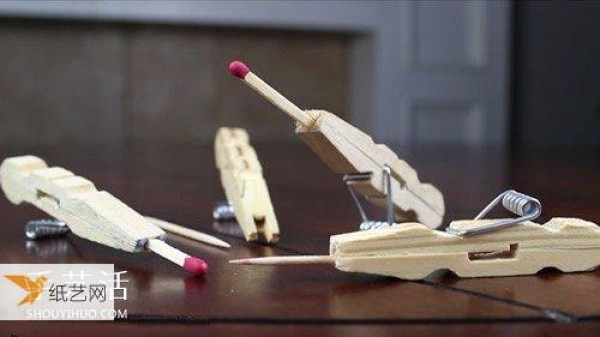 Use wooden clips to make your own personalized toy gun