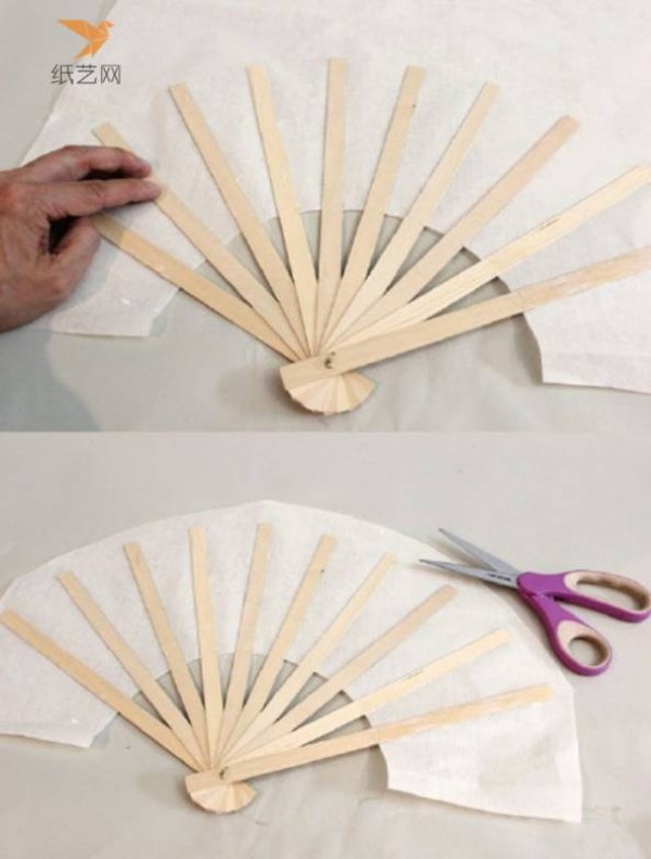 Tutorial on turning waste into treasure Tutorial on making wooden bone brocade folding fan