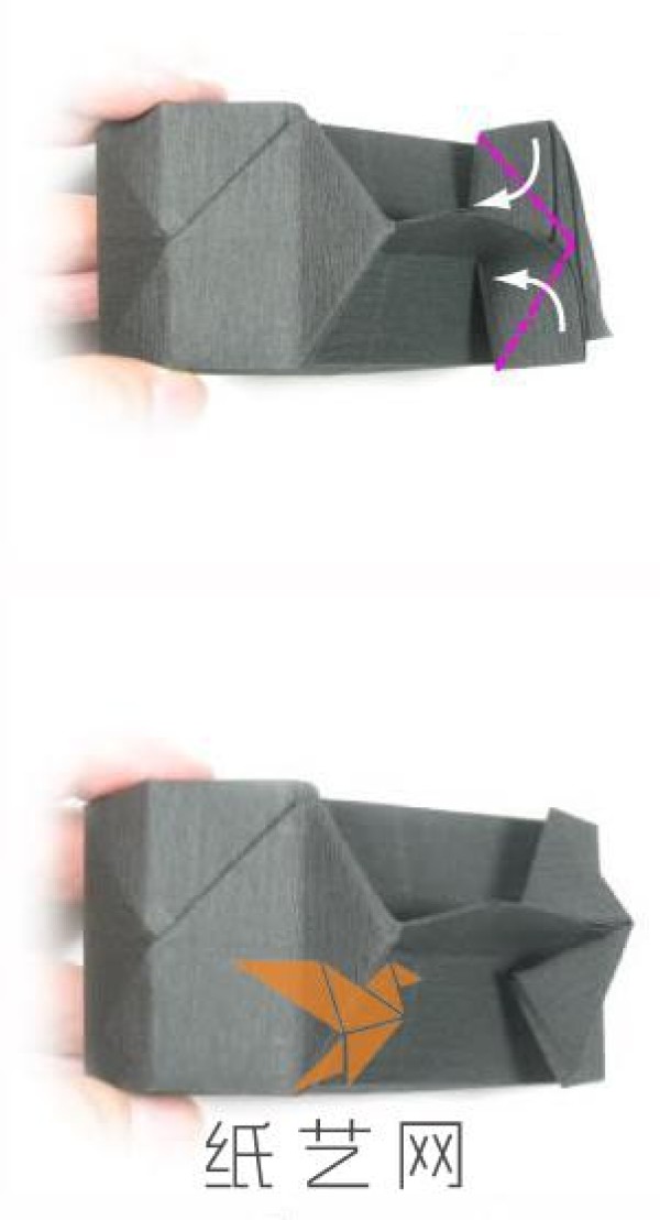 Tutorial on how to make a delicate origami camera for Valentine’s Day romance