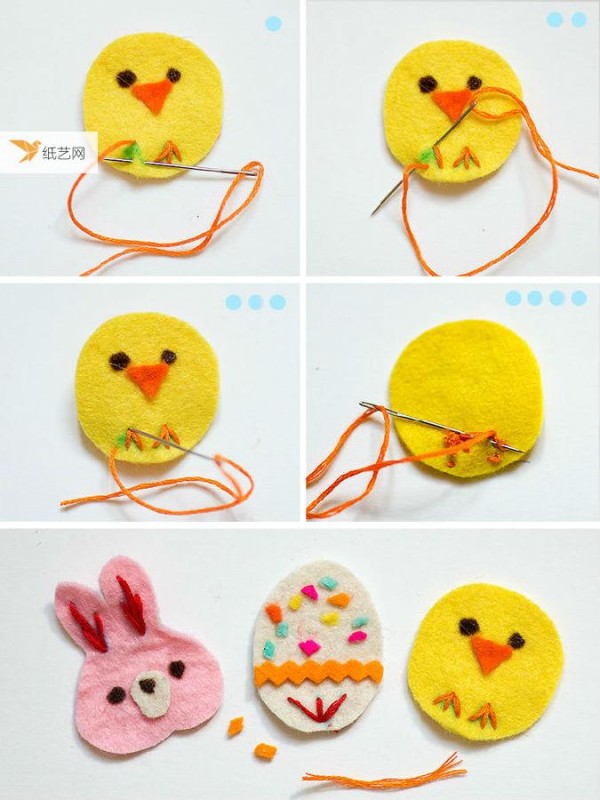 Non-woven balloon brooch tutorial, chicken brooch, bunny brooch