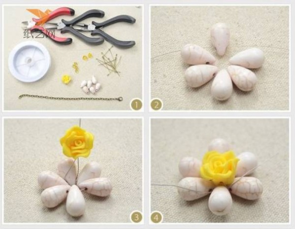 Flower Moon White Beaded Bracelet Making Tutorial Beading Tutorial