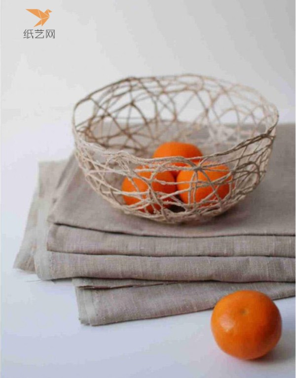 Weaving tutorial: Pastoral style hollow woven vegetable and fruit storage bowls made from hemp rope