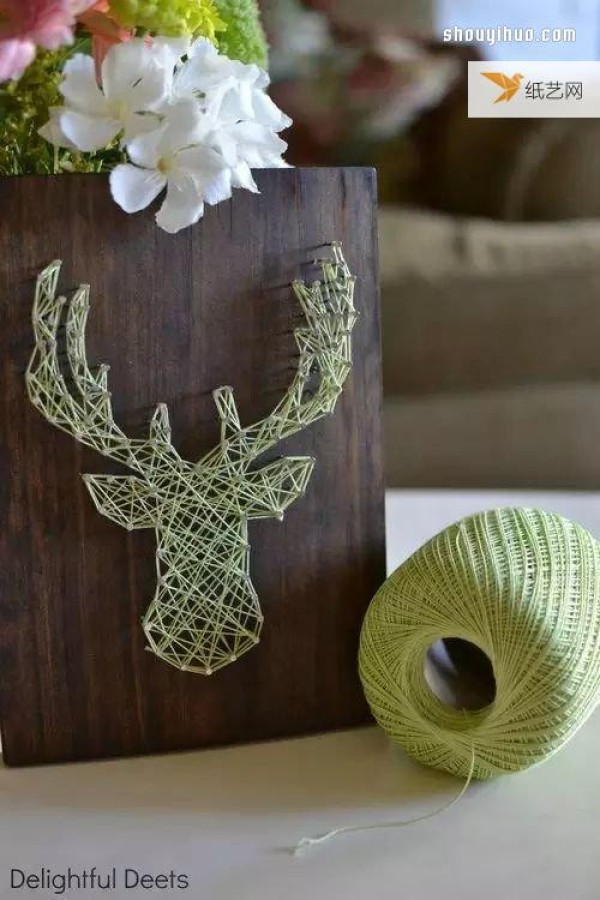 Use nails and thread to create personalized String Art decorative paintings