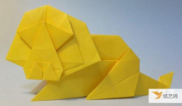 Manual folding three-dimensional lion tutorial illustration detailed introduction and analysis