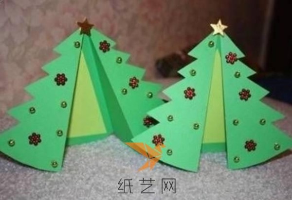 Christmas handmade paper art pattern Christmas tree making tutorial