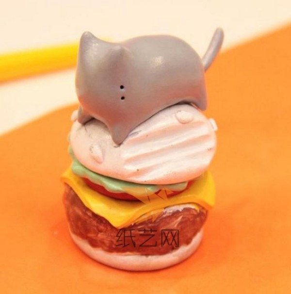 Cute Super Light Clay Hamburger Kitten Tutorial