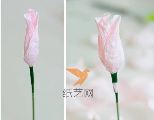 Small and fresh crepe paper paper flower New Year decoration making tutorial