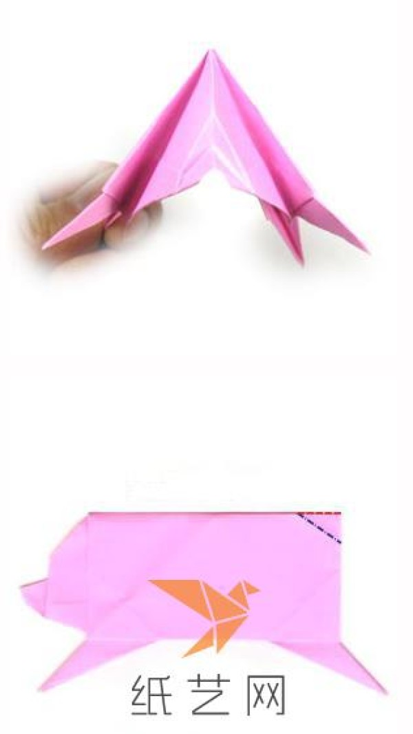 A complete collection of cute origami animals - Tutorial on how to make a running pig