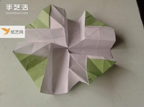 Detailed illustration of paper folding method of Kawasaki Rose