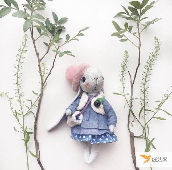 Pictures of various cute handmade fabric bunny works