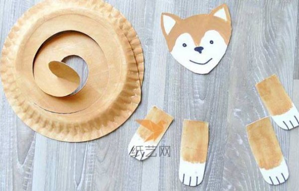 Paper dinner plate handmade cute cartoon little fox pendant