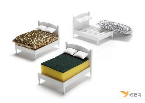 Bed-shaped caigua cloth rack design that is both interesting and practical