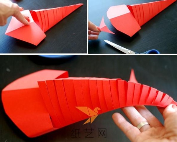 Childrens handicraft tutorial on moving cute paper-cut fish