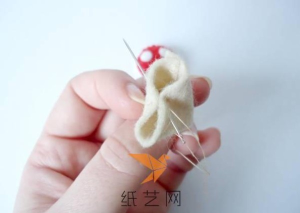 Cute non-woven tree stump needle insertion tutorial