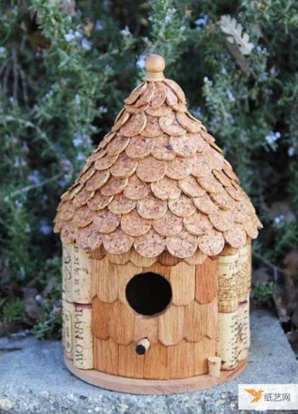 Use red wine bottle corks to make a cute dollhouse birdcage