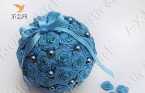 Paper art tutorial Blue rose ball paper art making tutorial