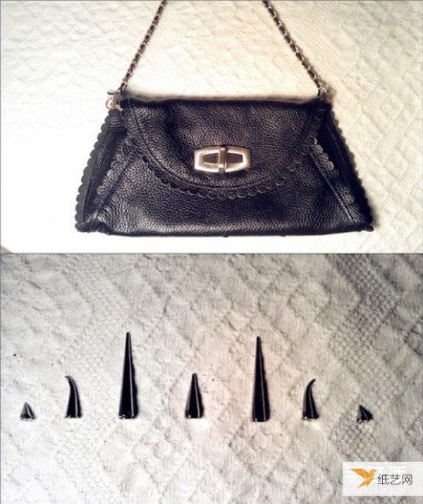 A very simple method to transform a leather shoulder bag. Install rivets and it will become super fashionable.