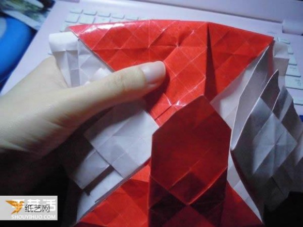 Super complicated kissing fish heart origami illustration process