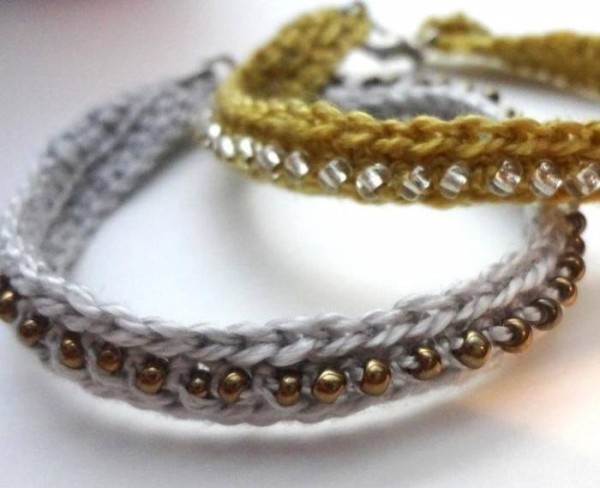 Crochet beaded style bracelet making tutorial