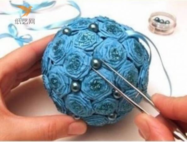 Paper art tutorial Blue rose ball paper art making tutorial