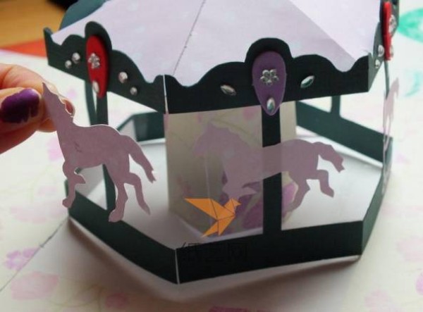 Romantic carousel three-dimensional greeting card Christmas card making tutorial