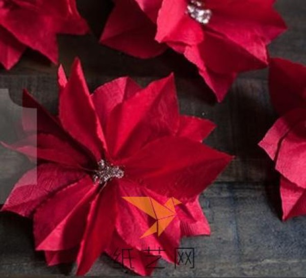 Christmas handmade paper art Christmas red making tutorial