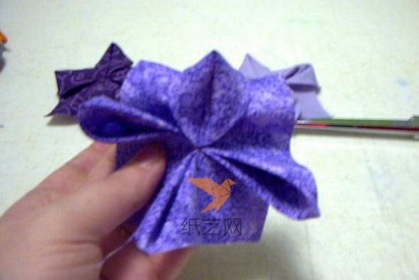 Origami style fabric flower making tutorial